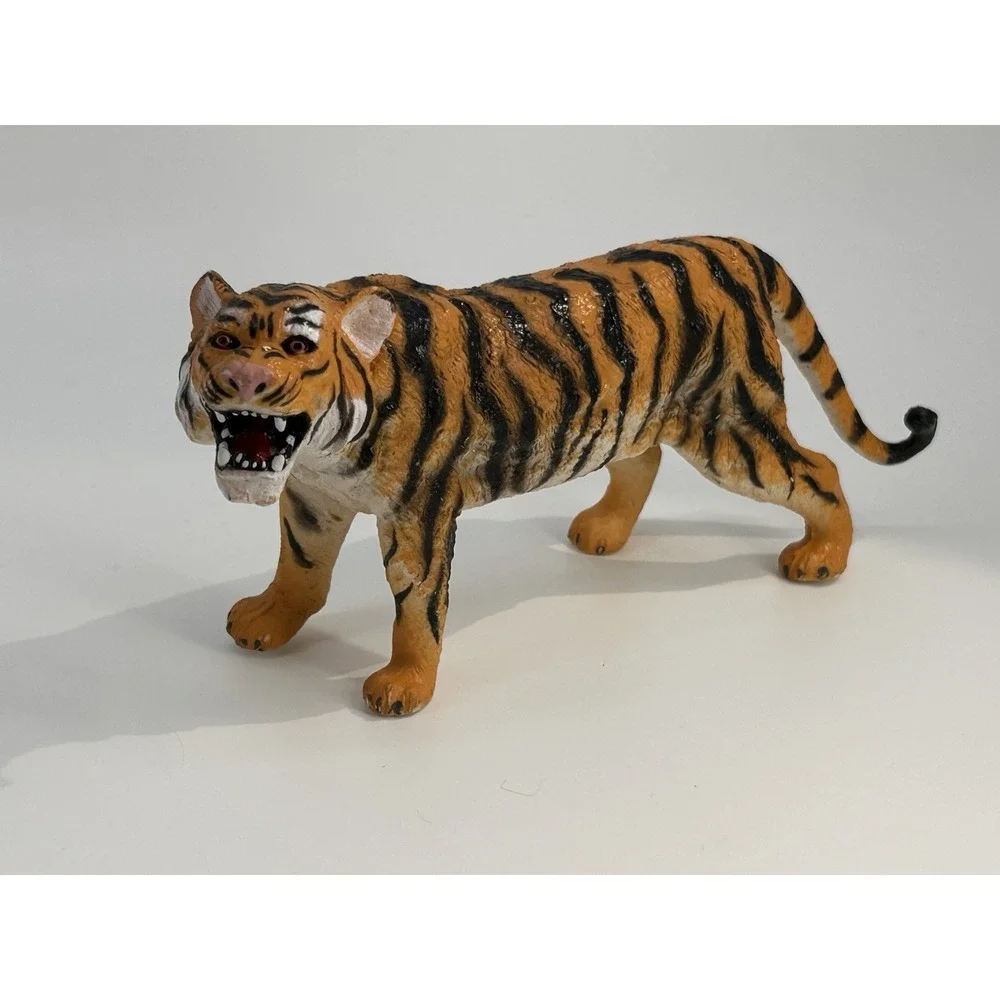 Vintage AAA Painted Bengal Tiger Big Cat Figure‎ Rubber Collectible Toy Animal